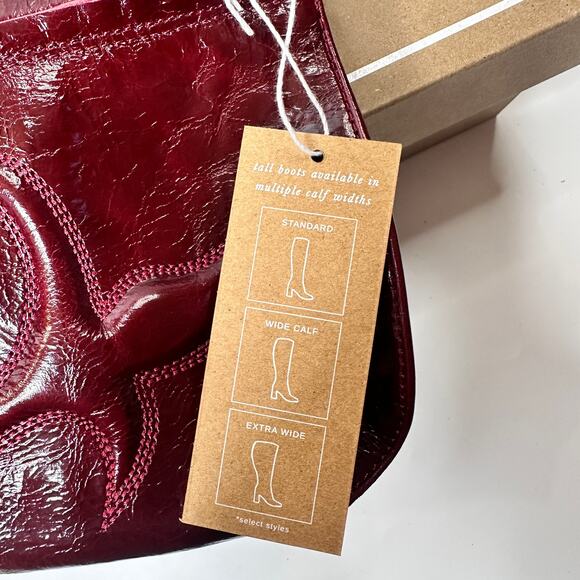 NWT Dolce Vita Mirla Extra Wide Calf Oxblood Leather Knee High Western Boots 9.5 - Picture 13 of 15